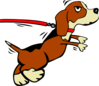 Dog Straining At Leash Clip Art